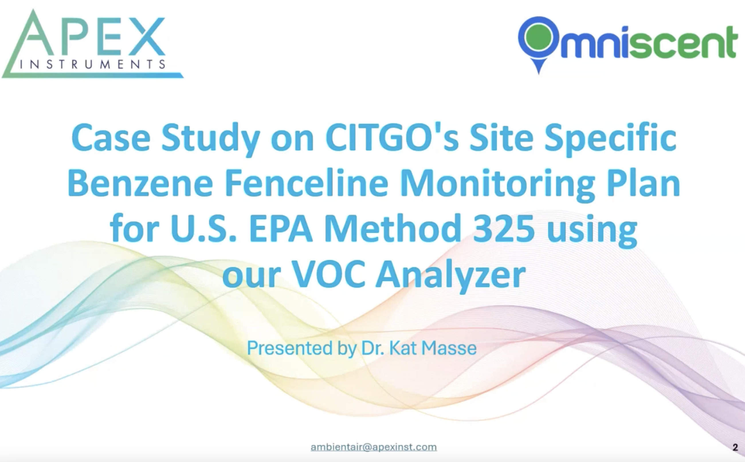 Case Study: CITGO’s Benzene Fenceline Monitoring with Apex VOC Analyzer | U.S. EPA Method 325  Discover how CITGO Petroleum implemented a site-specific benzene fenceline monitoring plan using the Apex Ambient Air VOC Analyzer in compliance with U.S. EPA Method 325. This case study highlights the challenges of refinery fenceline monitoring, the benefits of real-time VOC analysis, and how Apex’s advanced air monitoring technology helps meet regulatory requirements while protecting environmental and community health.  Learn more about: ✅ U.S. EPA Method 325 compliance ✅ Benzene fenceline monitoring best practices ✅ How Apex Instruments’ VOC Analyzer supports refinery and industrial air quality monitoring  📌 Watch the complete webinar featuring this case study on our YouTube Channel: https://youtu.be/swKZCUdwBaQ?si=e27Fj07_w3VbaUT_  #ApexInstruments #VOCanalyzer #EPAMethod325 #BenzeneMonitoring #AirQuality #RefineryTitle